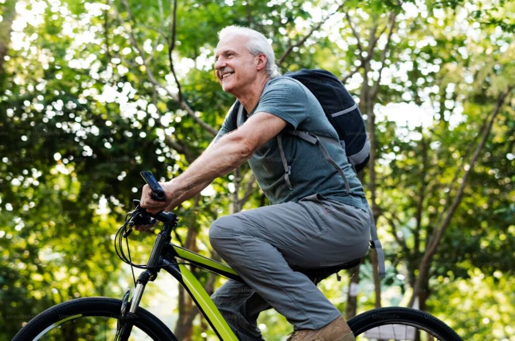 401k Calculator - Man riding bicycle